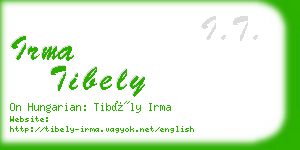 irma tibely business card